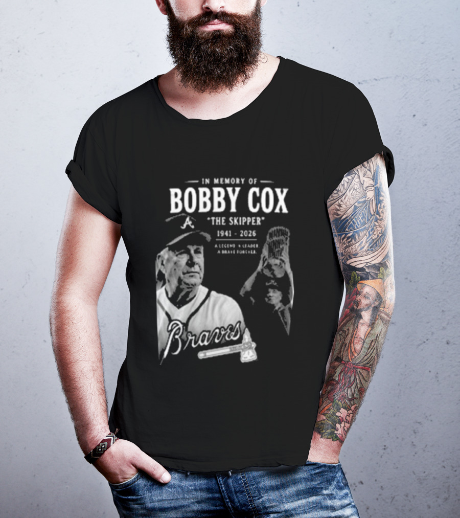In Memory Of Bobby Cox The Skipper 1941 2026 Braves Legend Baseball Manager T-Shirt