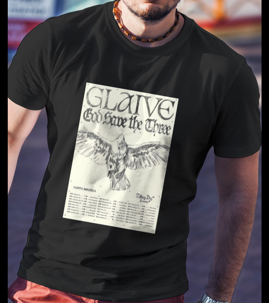 Glaive God Save The Three North America Tour 2026 Tiffany Day T-Shirt