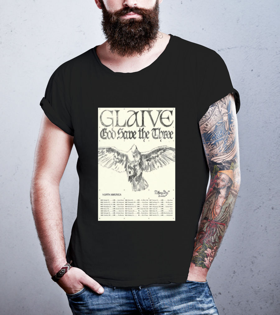 Glaive God Save The Three North America Tour 2026 Tiffany Day T-Shirt