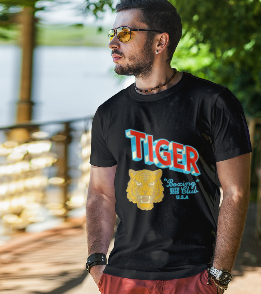 Tiger Boxing Club Estd 2026 USA Tiger Head Logo Sports Team T-Shirt