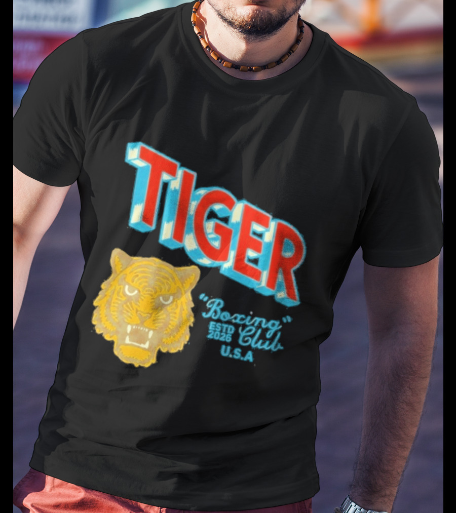 Tiger Boxing Club Estd 2026 USA Tiger Head Logo Sports Team T-Shirt