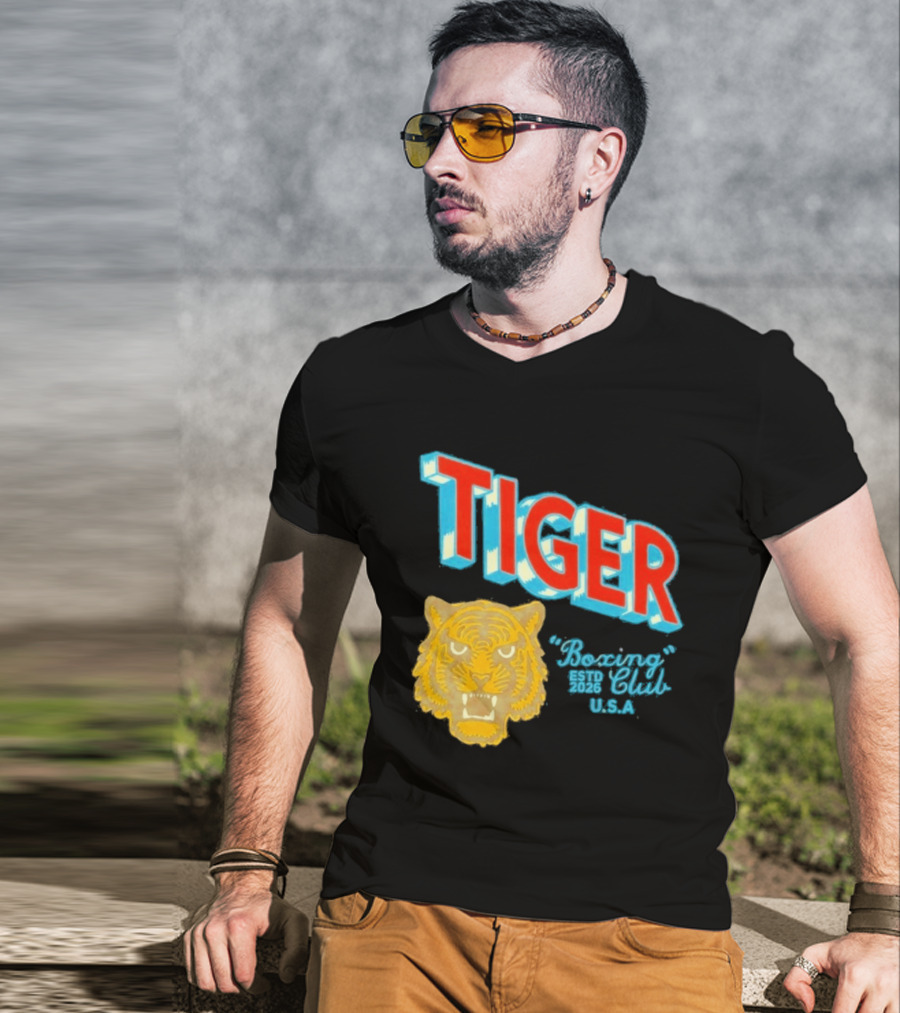 Tiger Boxing Club Estd 2026 USA Tiger Head Logo Sports Team T-Shirt