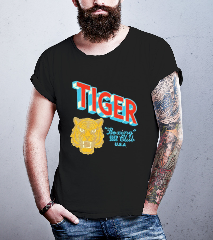 Tiger Boxing Club Estd 2026 USA Tiger Head Logo Sports Team T-Shirt
