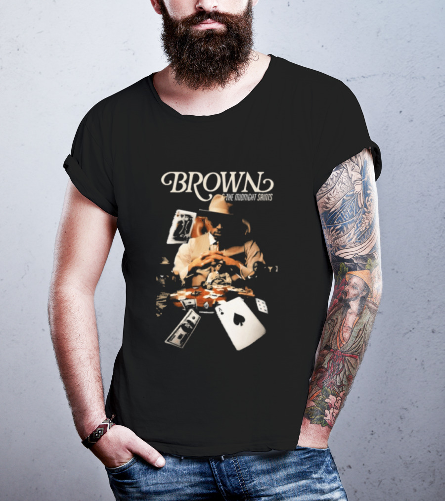 BROWN The Midnight Saints Playing Cards And Chips Explosion T-Shirt