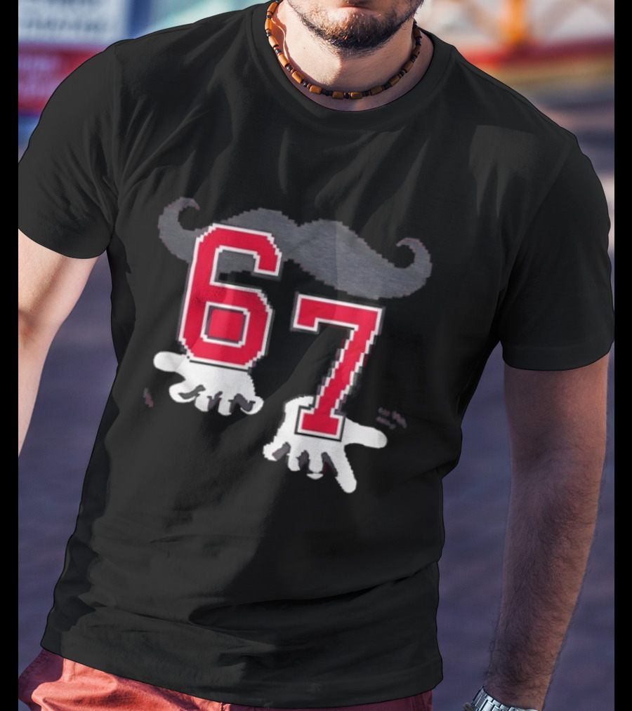 Cincinnati Reds 67 Beard Meme Moustache Hands T-Shirt