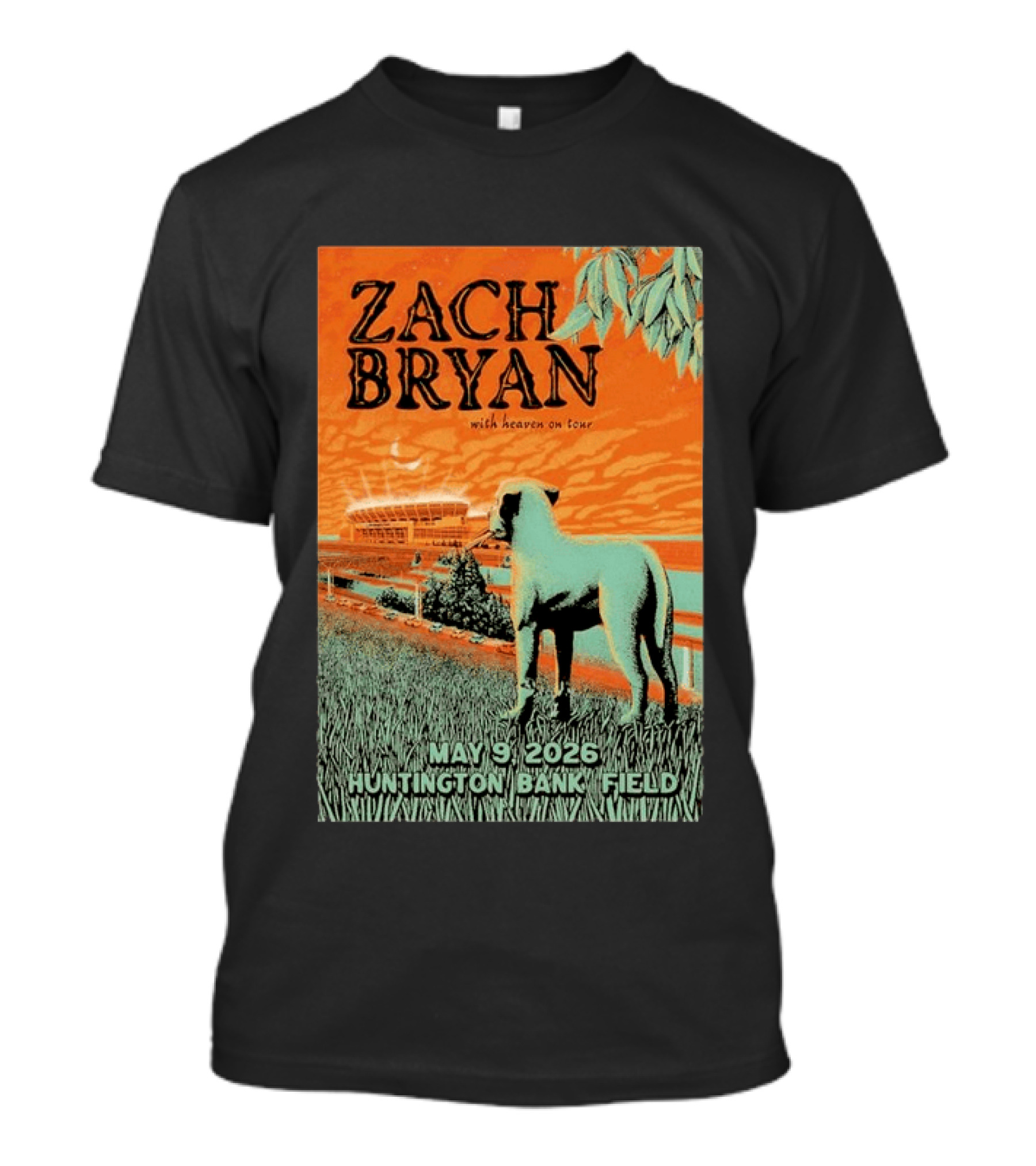 Zach Bryan Huntington Bank Field May 9 2026 With Heaven On Tour T-Shirt