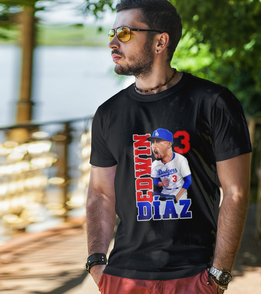 Los Angeles Dodgers Edwin Díaz Number 3 MLB Baseball 2026 T-Shirt