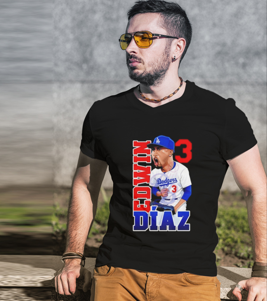 Los Angeles Dodgers Edwin Díaz Number 3 MLB Baseball 2026 T-Shirt