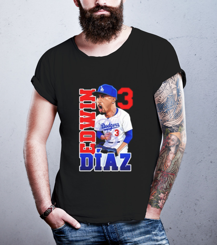 Los Angeles Dodgers Edwin Díaz Number 3 MLB Baseball 2026 T-Shirt