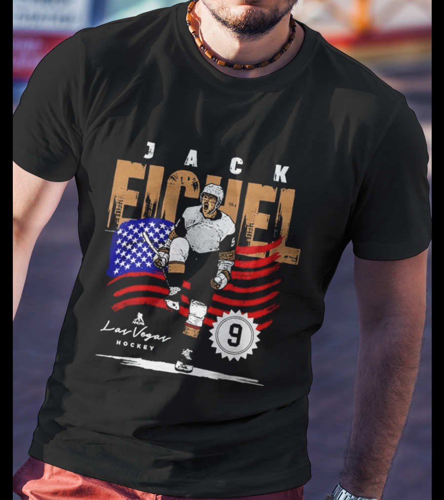 Jack Eichel American Flag Las Vegas Hockey 9 T-Shirt