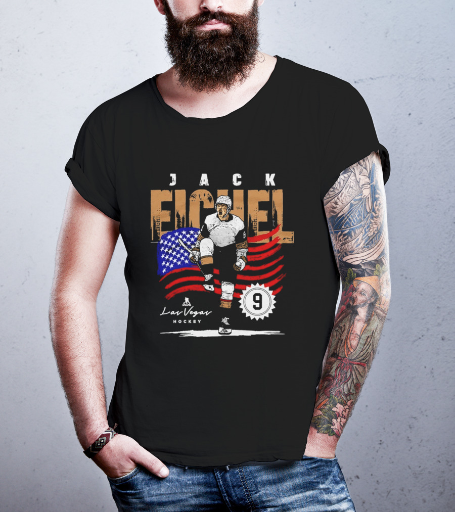 Jack Eichel American Flag Las Vegas Hockey 9 T-Shirt
