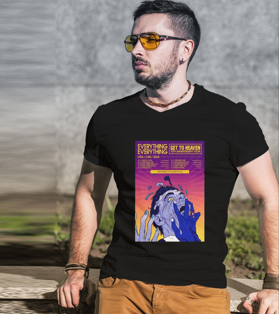 Everything Everything Get To Heaven 10th Anniversary Tour 2026 USA Canada Dates T-Shirt