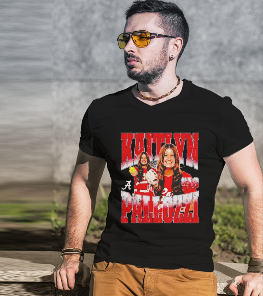 Kaitlyn Pallozzi Alabama Crimson Tide Softball Player #18 Collage T-Shirt
