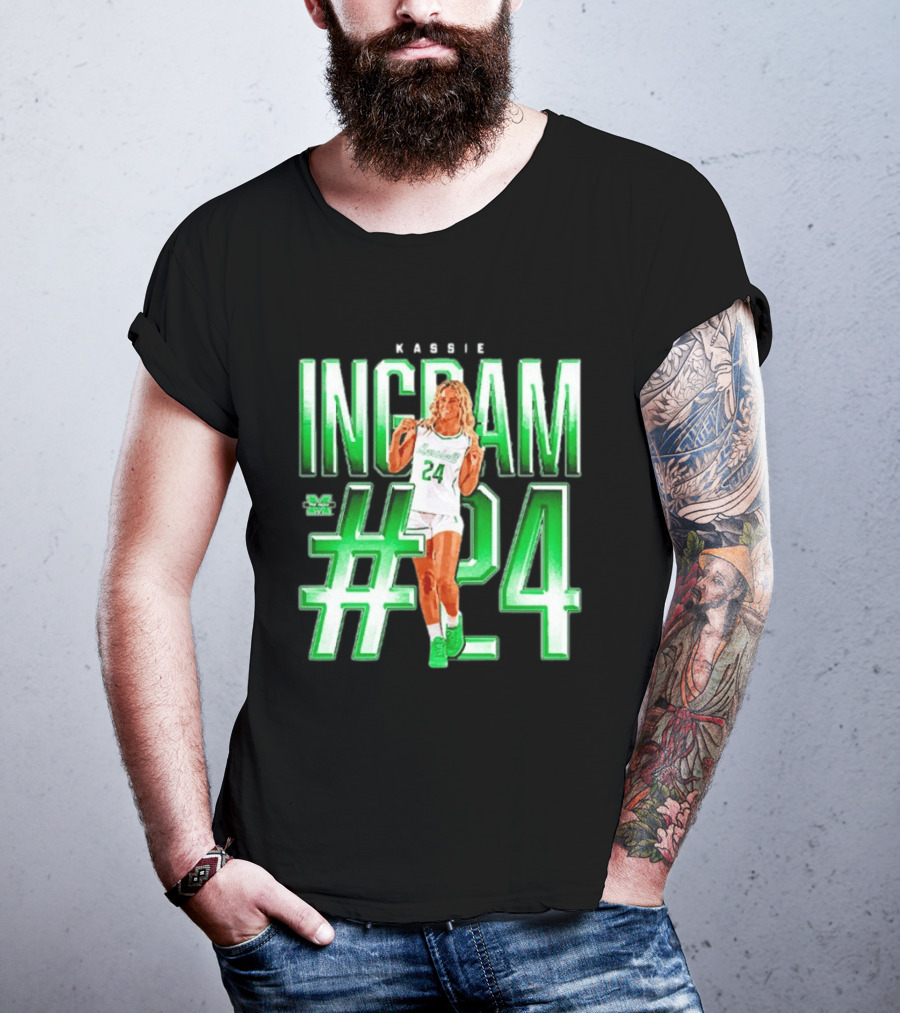 Kassie Ingram Marshall #24 Thundering Herd Team T-Shirt