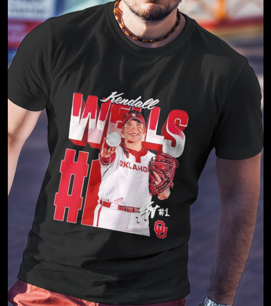 Kendall Wells Oklahoma Sooners Softball Player #1 T-Shirt