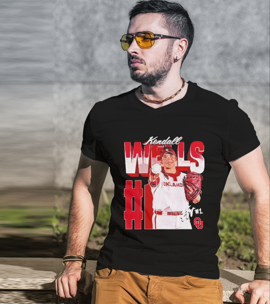 Kendall Wells Oklahoma Sooners Softball Player #1 T-Shirt