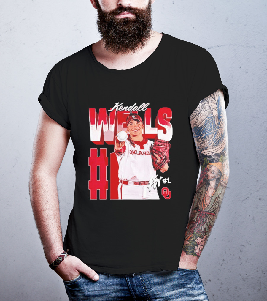 Kendall Wells Oklahoma Sooners Softball Player #1 T-Shirt