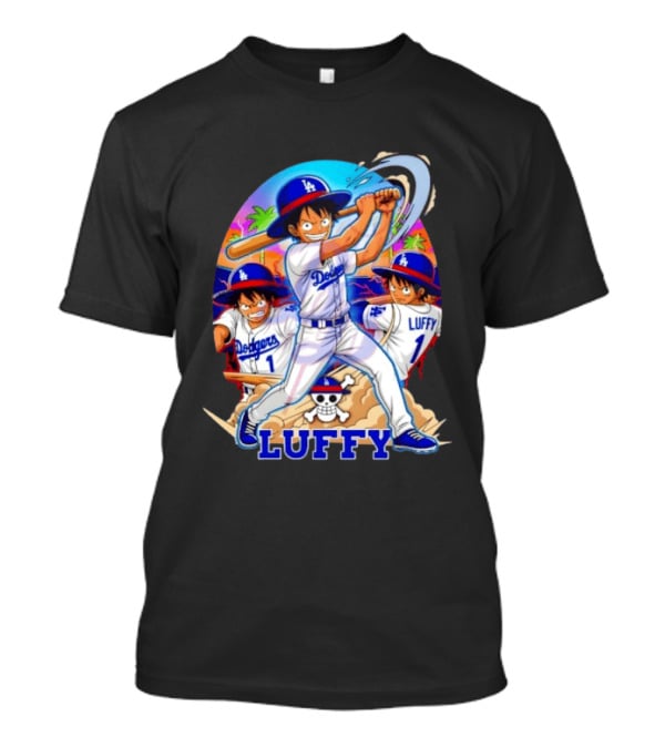 Monkey D. Luffy Dodgers Baseball 2026 Anime T-Shirt
