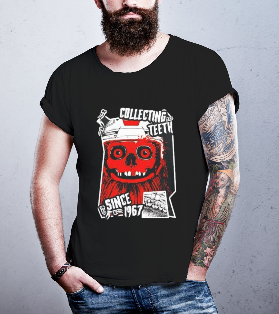 Philadelphia Flyers Gritty Collecting Teeth Since 1967 Monster Face Helmet T-Shirt