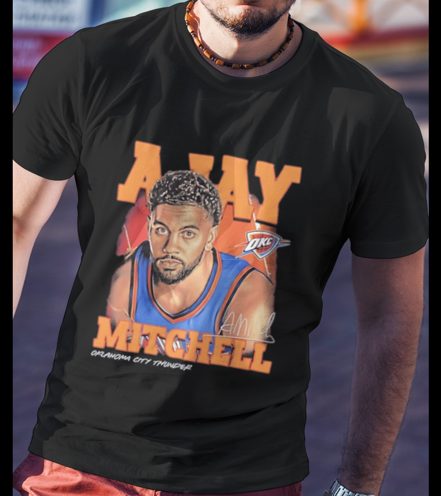 Ajay Mitchell Oklahoma City Thunder OKC Airbrush T-Shirt