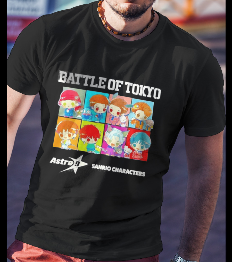 Battle Of Tokyo Astro 9 Sanrio Characters Cute Colorful Anime Collaboration T-Shirt