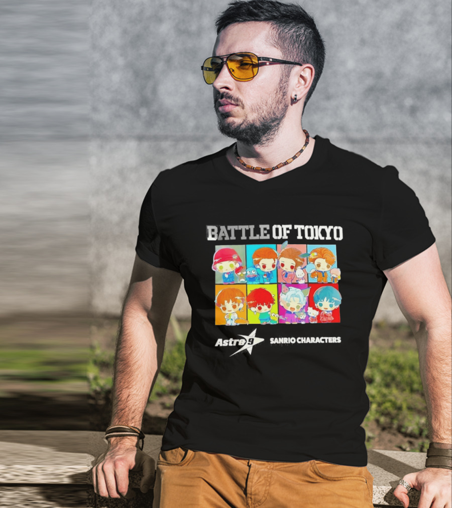Battle Of Tokyo Astro 9 Sanrio Characters Cute Colorful Anime Collaboration T-Shirt