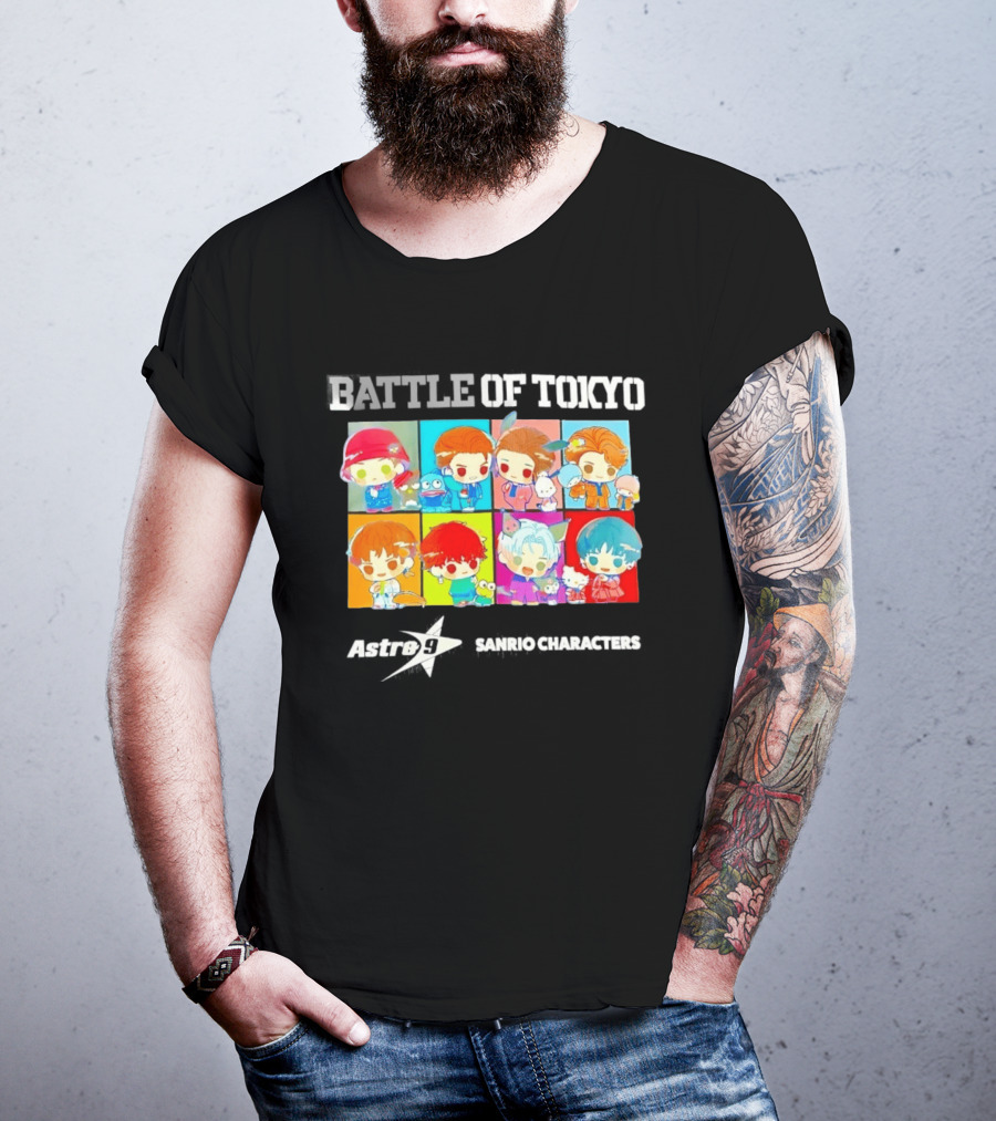Battle Of Tokyo Astro 9 Sanrio Characters Cute Colorful Anime Collaboration T-Shirt