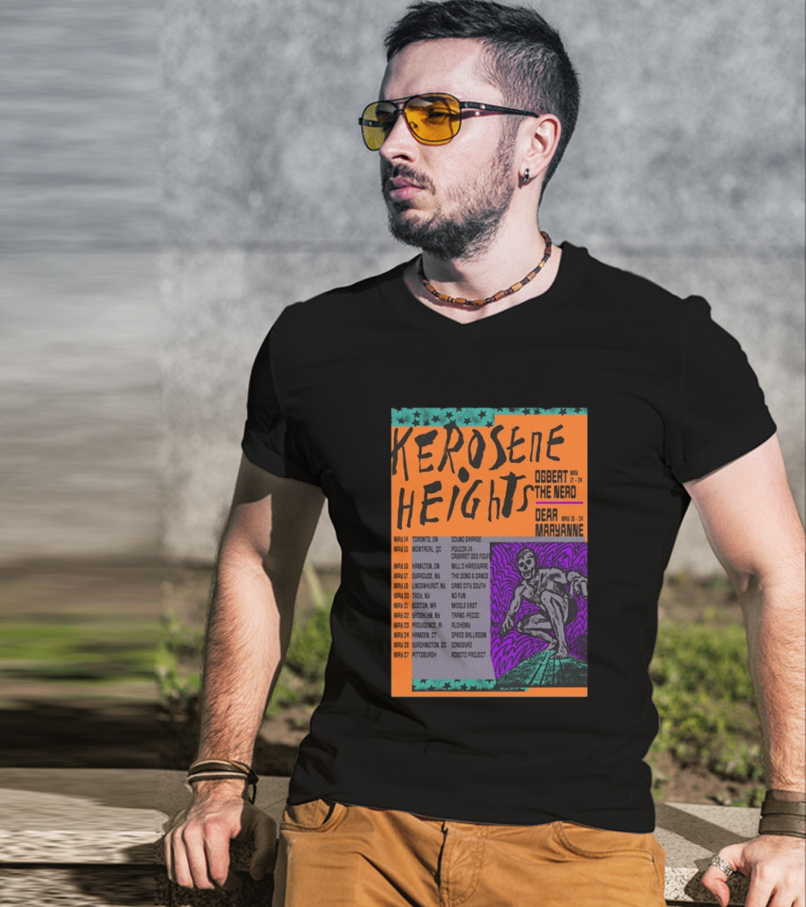 Kerosene Heights Tour 2026 Ogbert The Nerd Dear Maryanne Concert Dates And Locations T-Shirt