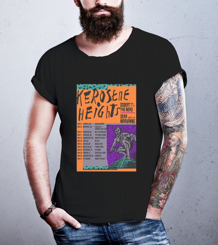 Kerosene Heights Tour 2026 Ogbert The Nerd Dear Maryanne Concert Dates And Locations T-Shirt