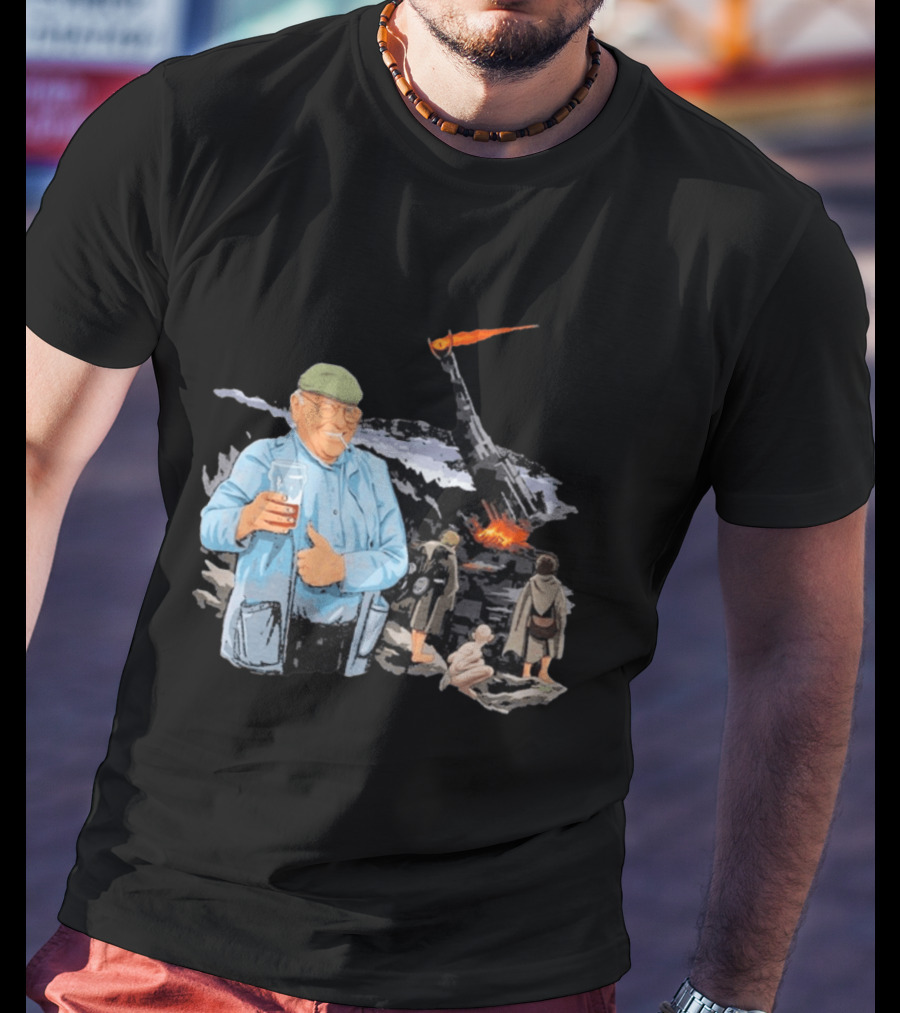 Fred Dibnah Thumbs Up At Mount Doom By Jim'll Paint It T-Shirt