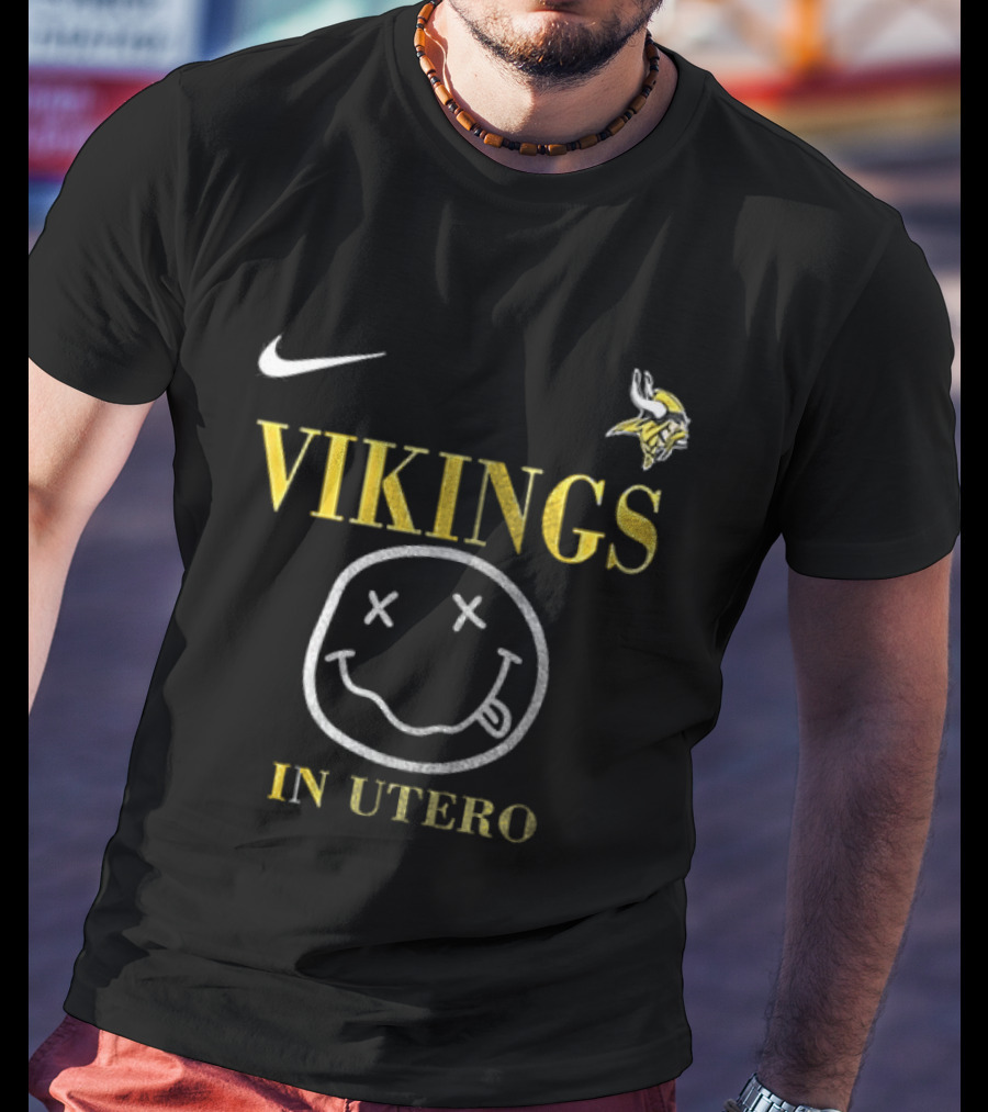 Nike Vikings In Utero Smiley Face T-Shirt
