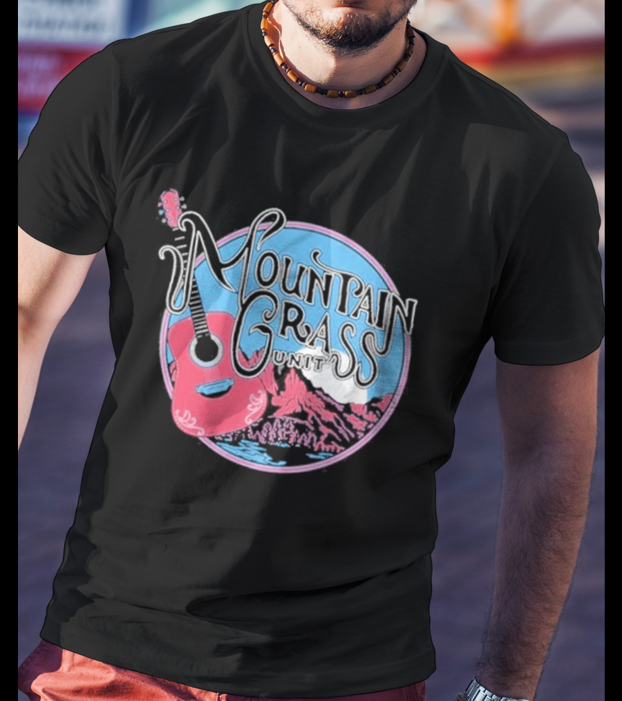 Mountain Grass Guitar Circle T-Shirt