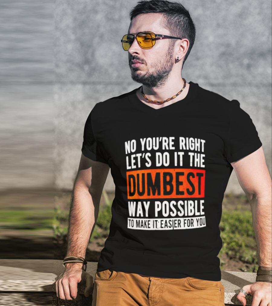 No You're Right Let's Do It The Dumbest Way Possible To Make It Easier For You T-Shirt