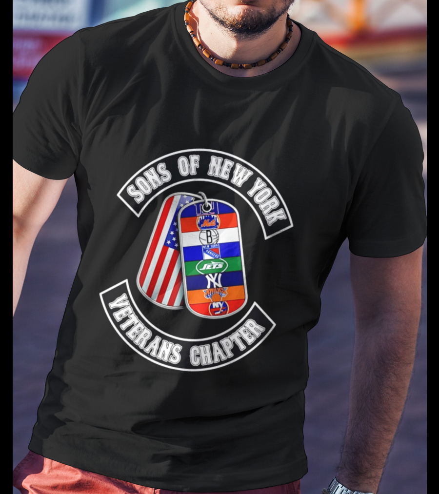 Sons Of New York Mets Brooklyn Yankees Jets Knicks Rangers Islanders Veterans Chapter T-Shirt