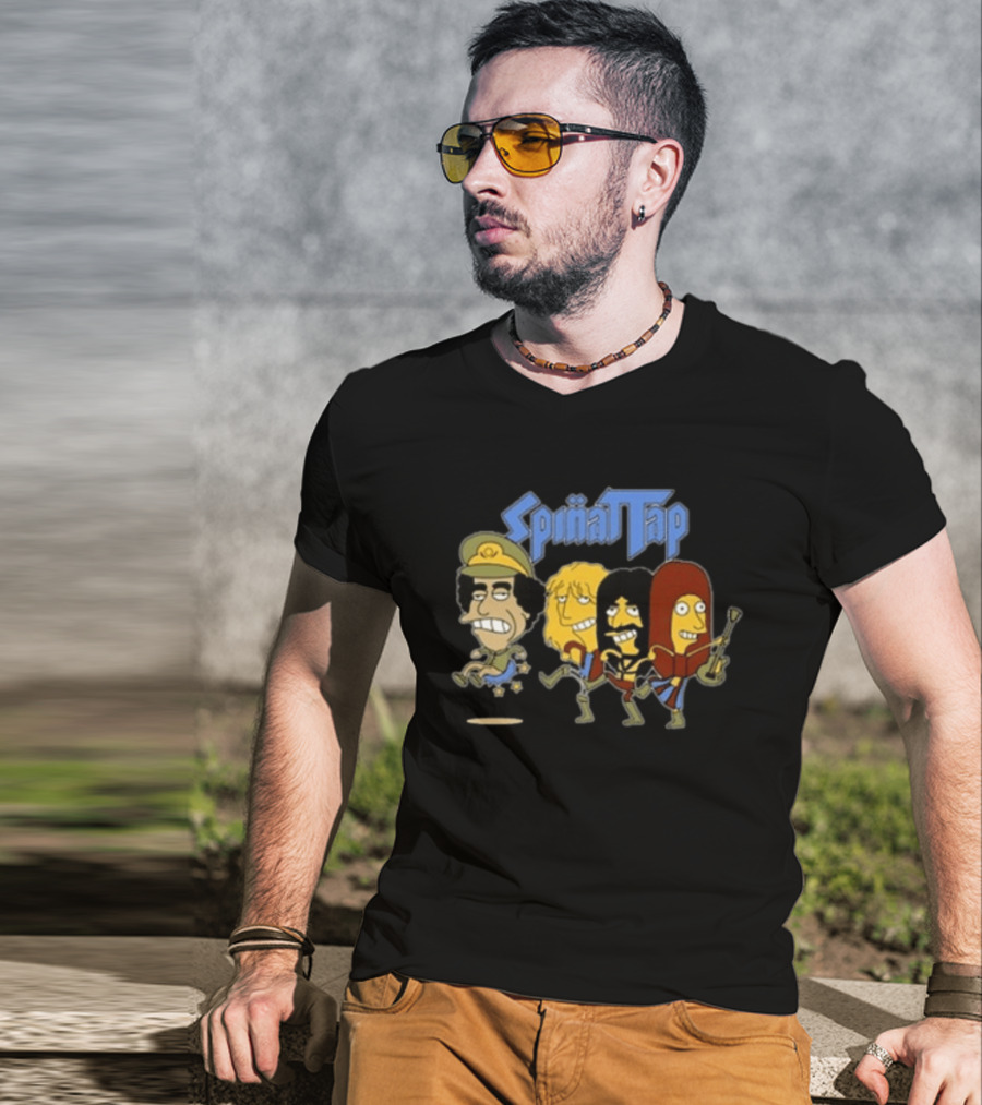 Spinattap 1992 World Tour London Paris Munich Springfield Gaddafi Cartoon Characters T-Shirt