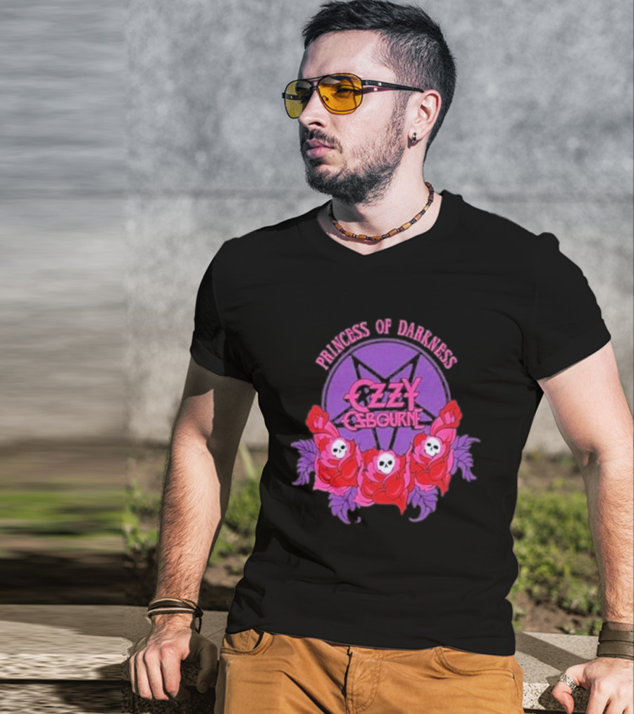 Ozzy Osbourne Princess Of Darkness Roses Skulls T-Shirt