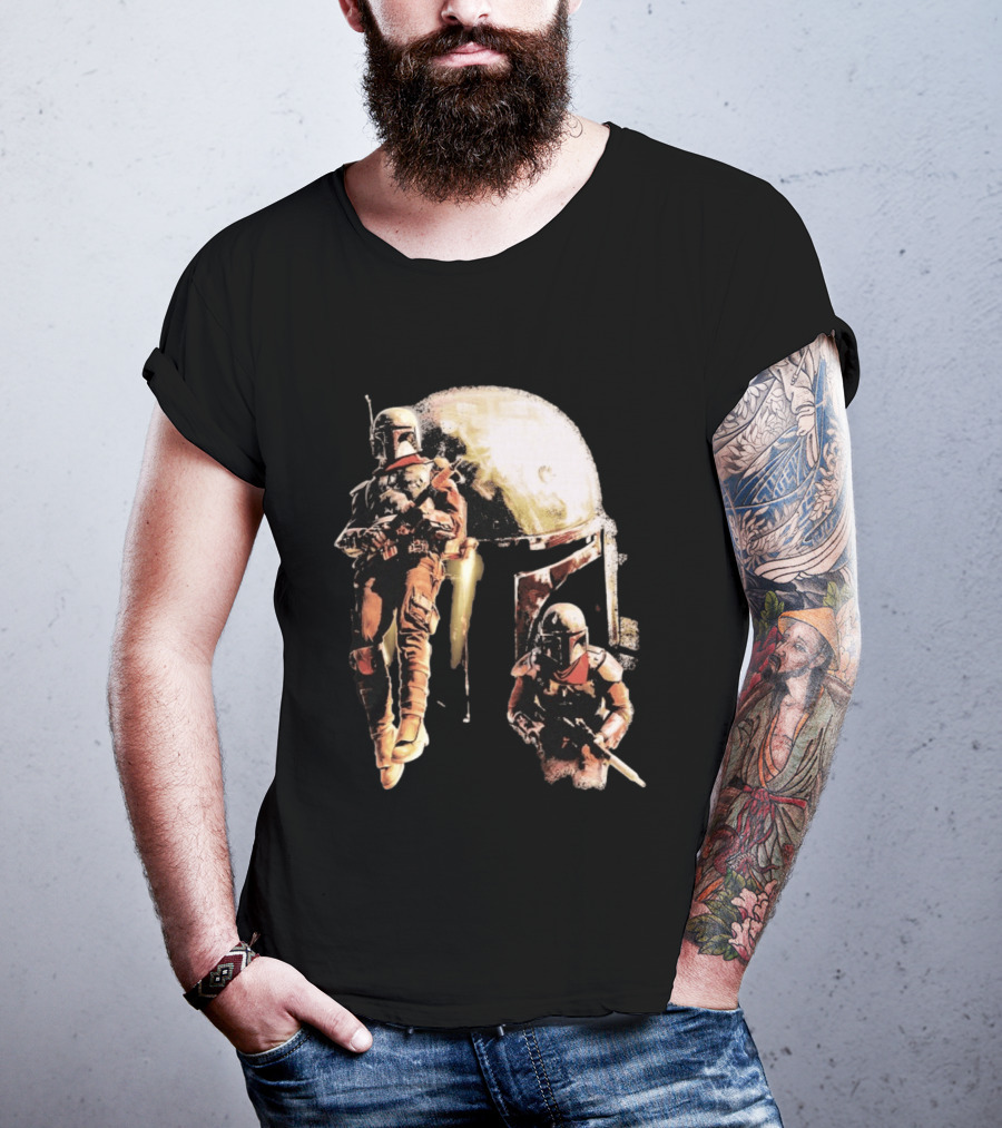 Star Wars Cobb Vanth Mandalorian Collage Forge Helmet T-Shirt