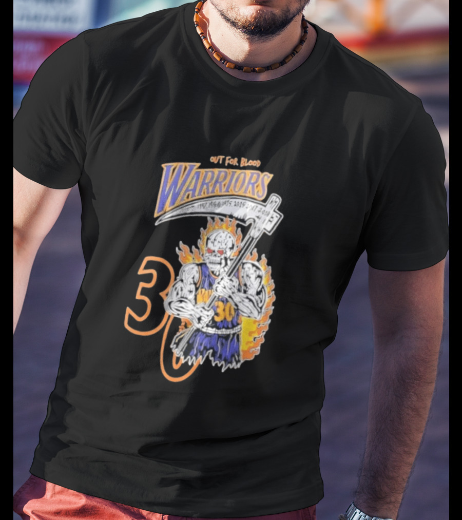 Stephen Curry 30 Golden State Warriors Out For Blood Warren Lotas Iconic Skull T-Shirt