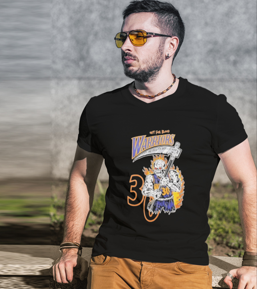 Stephen Curry 30 Golden State Warriors Out For Blood Warren Lotas Iconic Skull T-Shirt