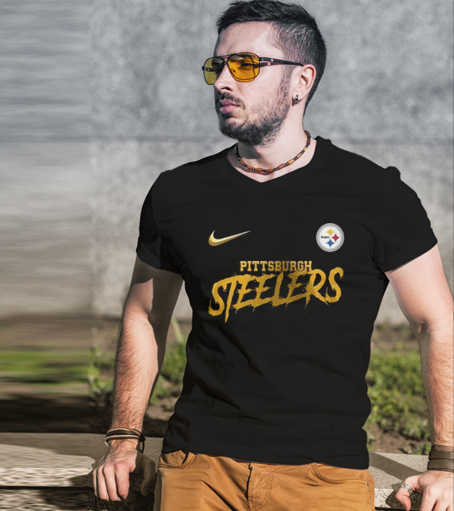 Pittsburgh Steelers Nike Puss In Boots Fear Me If You Dare Cartoon T-Shirt