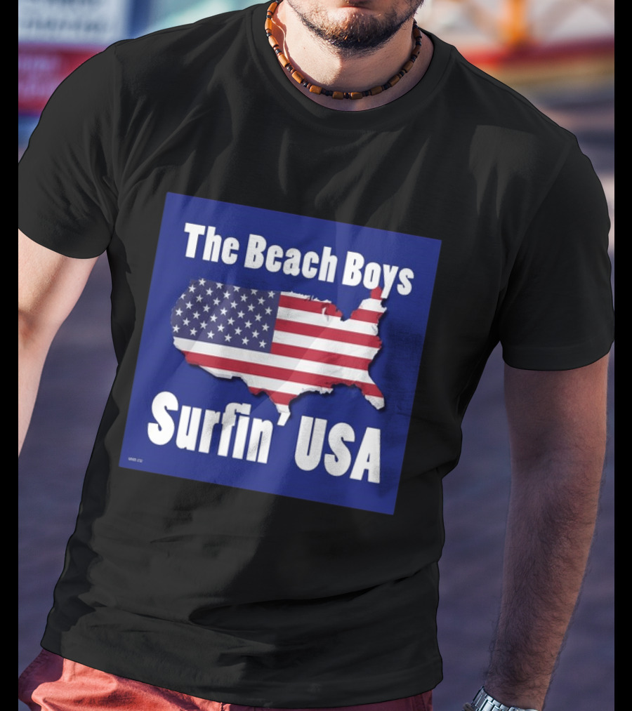 The Beach Boys Surfin' USA American Flag Map T-Shirt