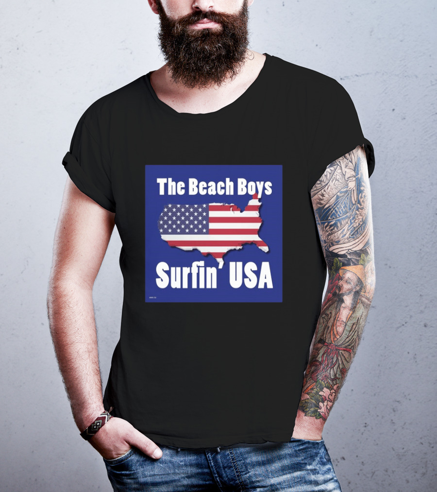 The Beach Boys Surfin' USA American Flag Map T-Shirt
