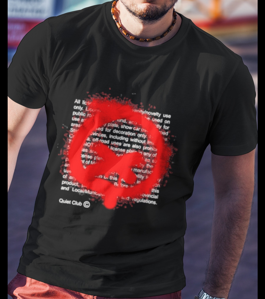 Quiet Racing Club Red Symbol Disclaimer T-Shirt