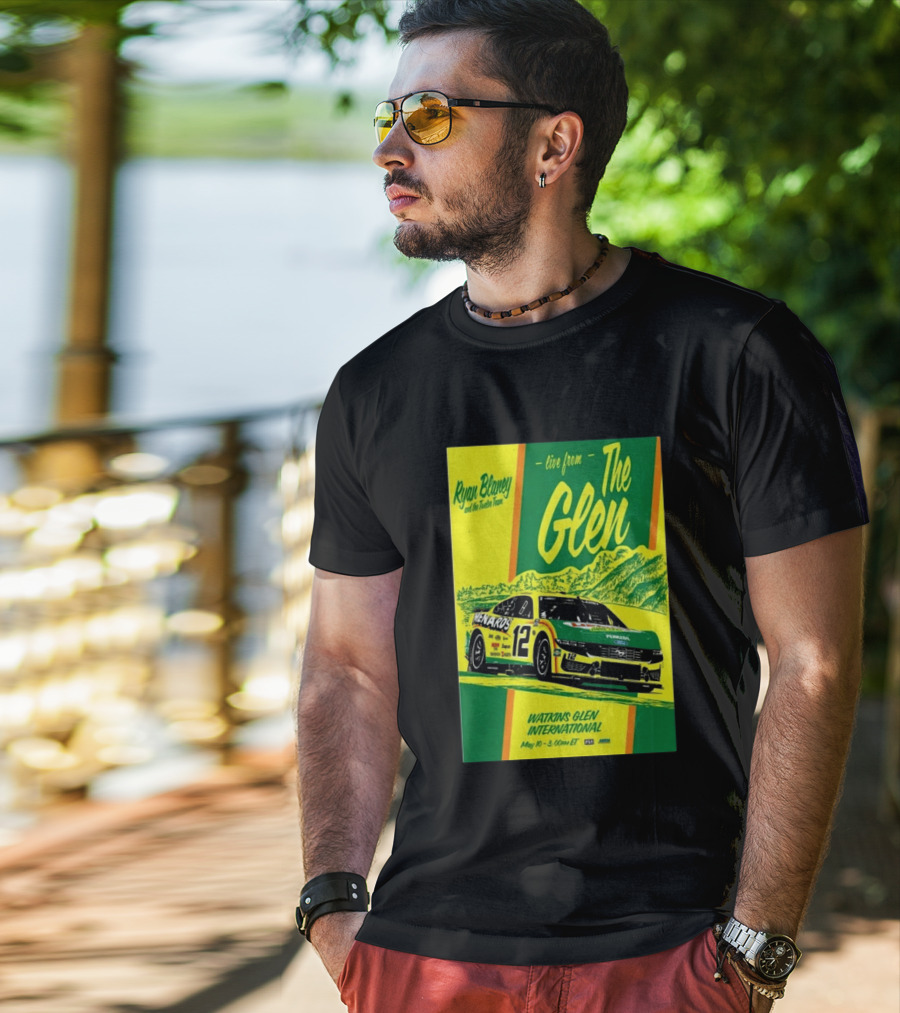 Ryan Blaney Live From The Glen Watkins Glen International May 10 3:00pm ET NASCAR Race Team Menards Pennzoil Car 12 T-Shirt