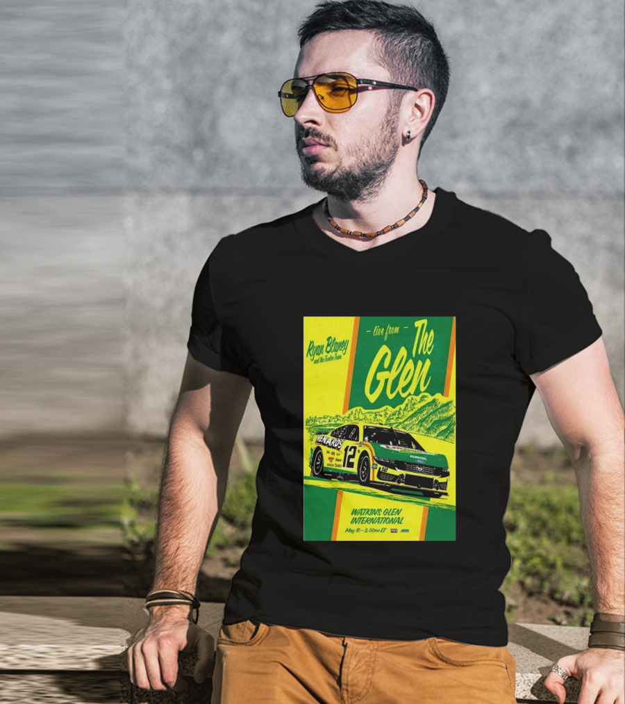 Ryan Blaney Live From The Glen Watkins Glen International May 10 3:00pm ET NASCAR Race Team Menards Pennzoil Car 12 T-Shirt