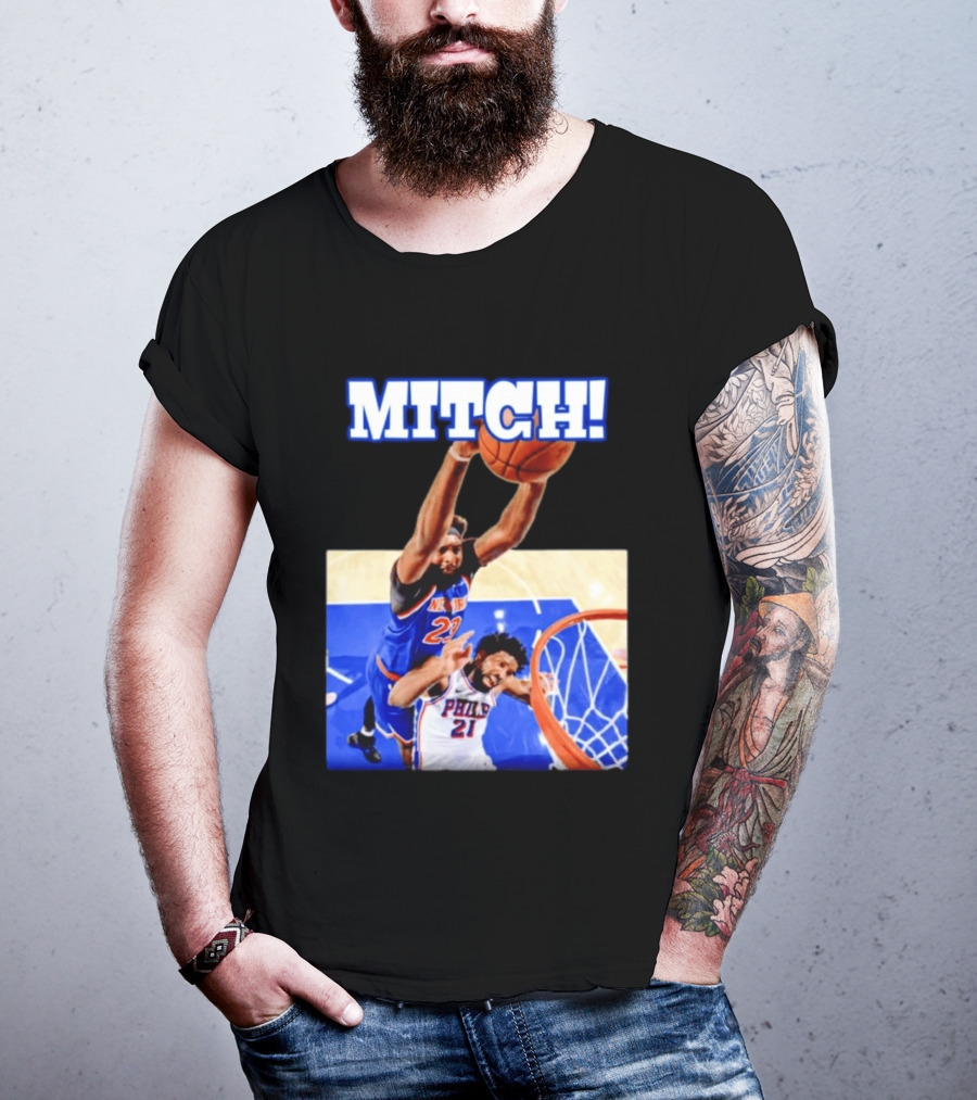 MITCH Dunk Over NBA Rival Philadelphia Joel Embiid Mitchell Robinson Knicks Game 4 T-Shirt
