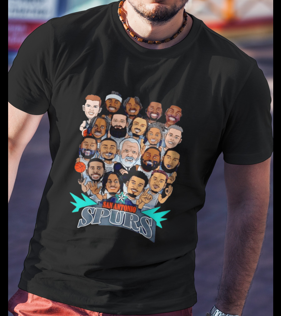 San Antonio Spurs Caricature Team Roster 2026 T-Shirt