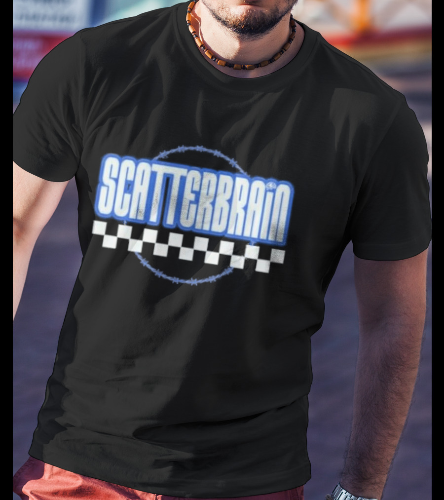 Scatterbrain Magazine Blue Checkered T-Shirt
