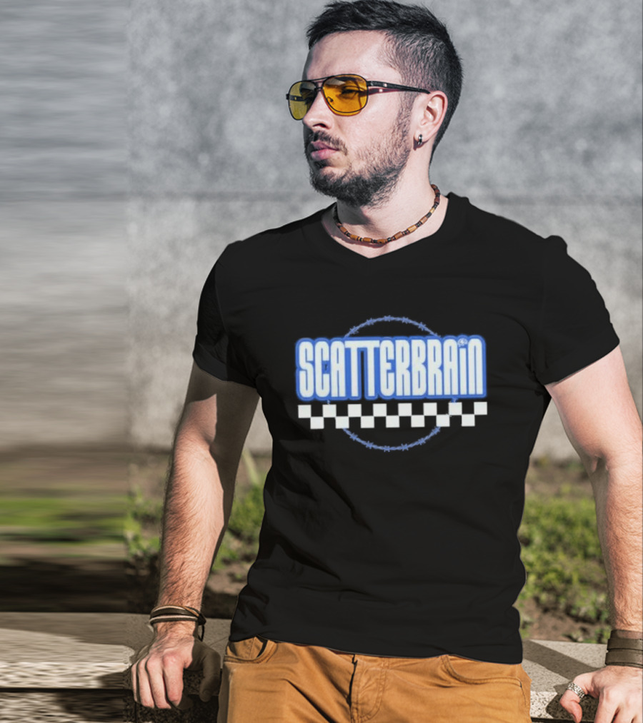 Scatterbrain Magazine Blue Checkered T-Shirt