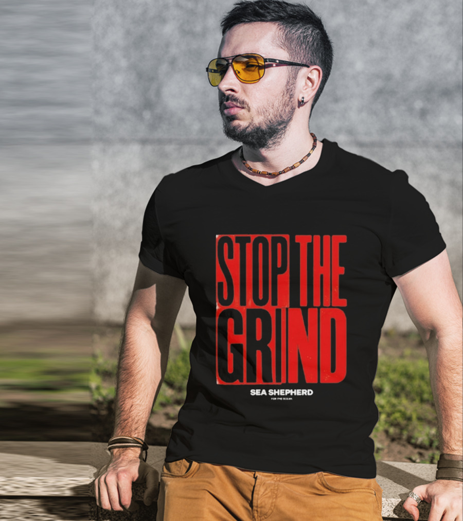Sea Shepherd Stop The Grind Environmental Campaign T-Shirt